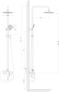 Душевая система ESKO VST3300-2 хром
